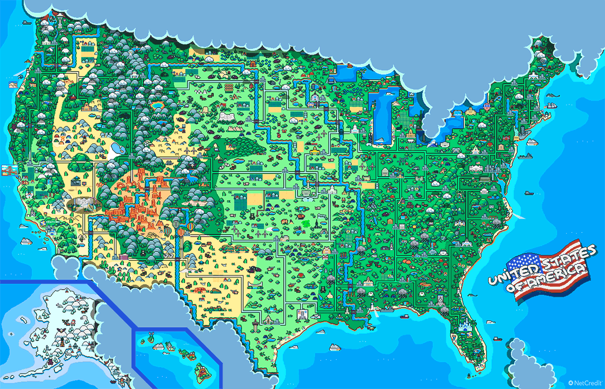 USA 8-bit map
