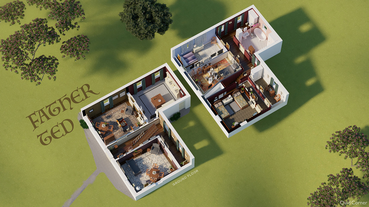 father ted tv show house floor plan