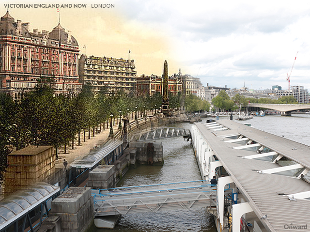 Then and Now London Victoria Enbankment