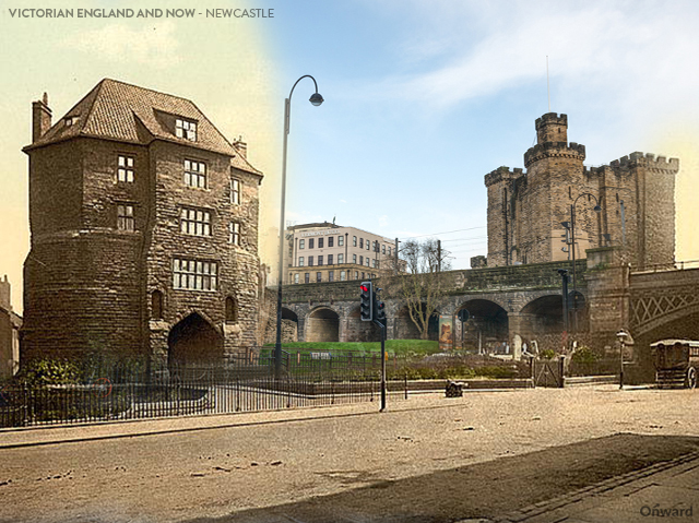 Then and Now Newcastle Black Gate and Castle