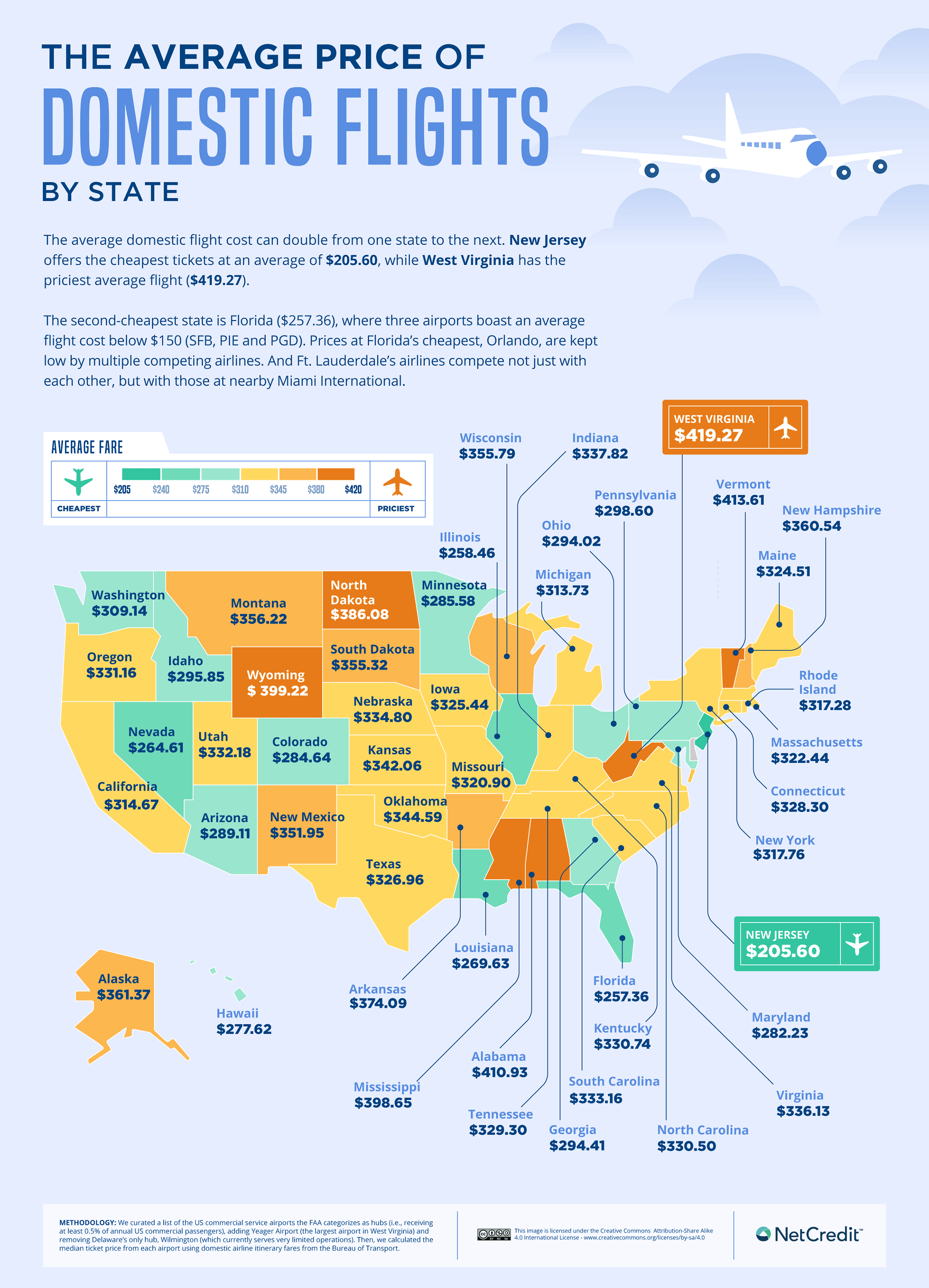 US Flight Cost Index Map
