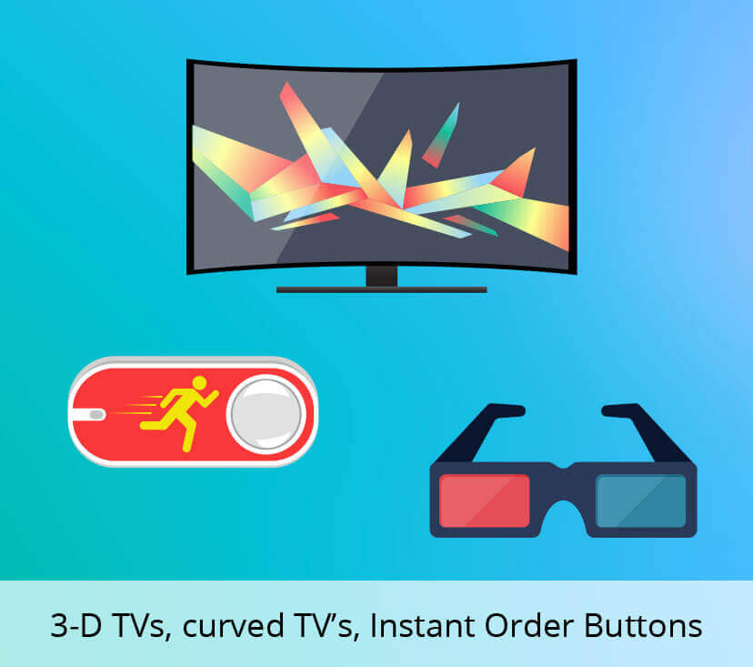 3-D TVs, curved TV's, Instant Order Buttons