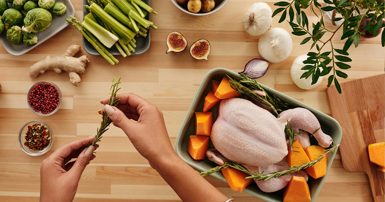 Cooking a Thanksgiving dinner